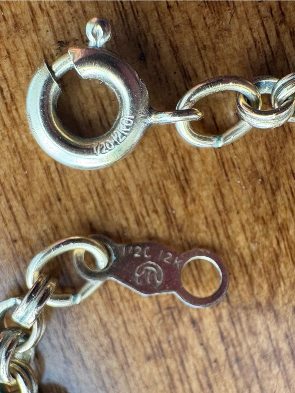 Vintage 1/20 12KGF yellow gold Rollo cable chain link necklace 18" long - Picture 5 of 11